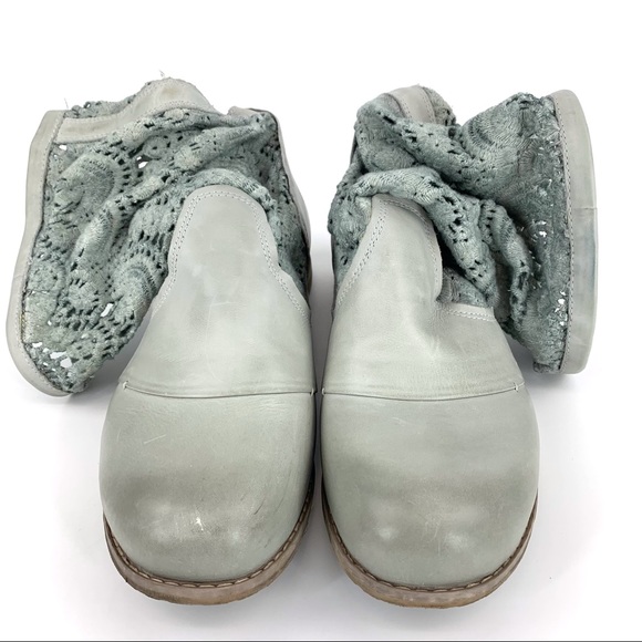 Bunker Footwear Grey Leather and Crochet Slouchy Boots, EU 41 - Picture 5 of 16